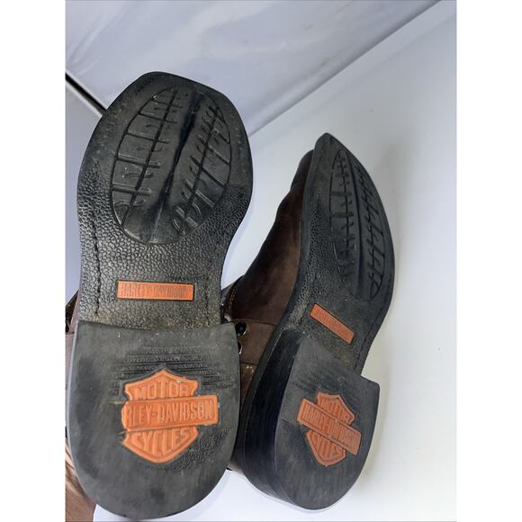 VNT Harley Davidson Harness Riding Boots Genuine Leather Square Toe Ankle Sz 9 - Picture 11 of 13